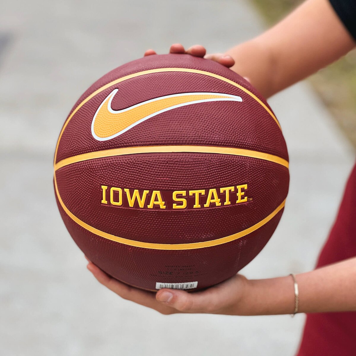 Nike® I-State Cardinal & Gold Full Size Rubber Basketball